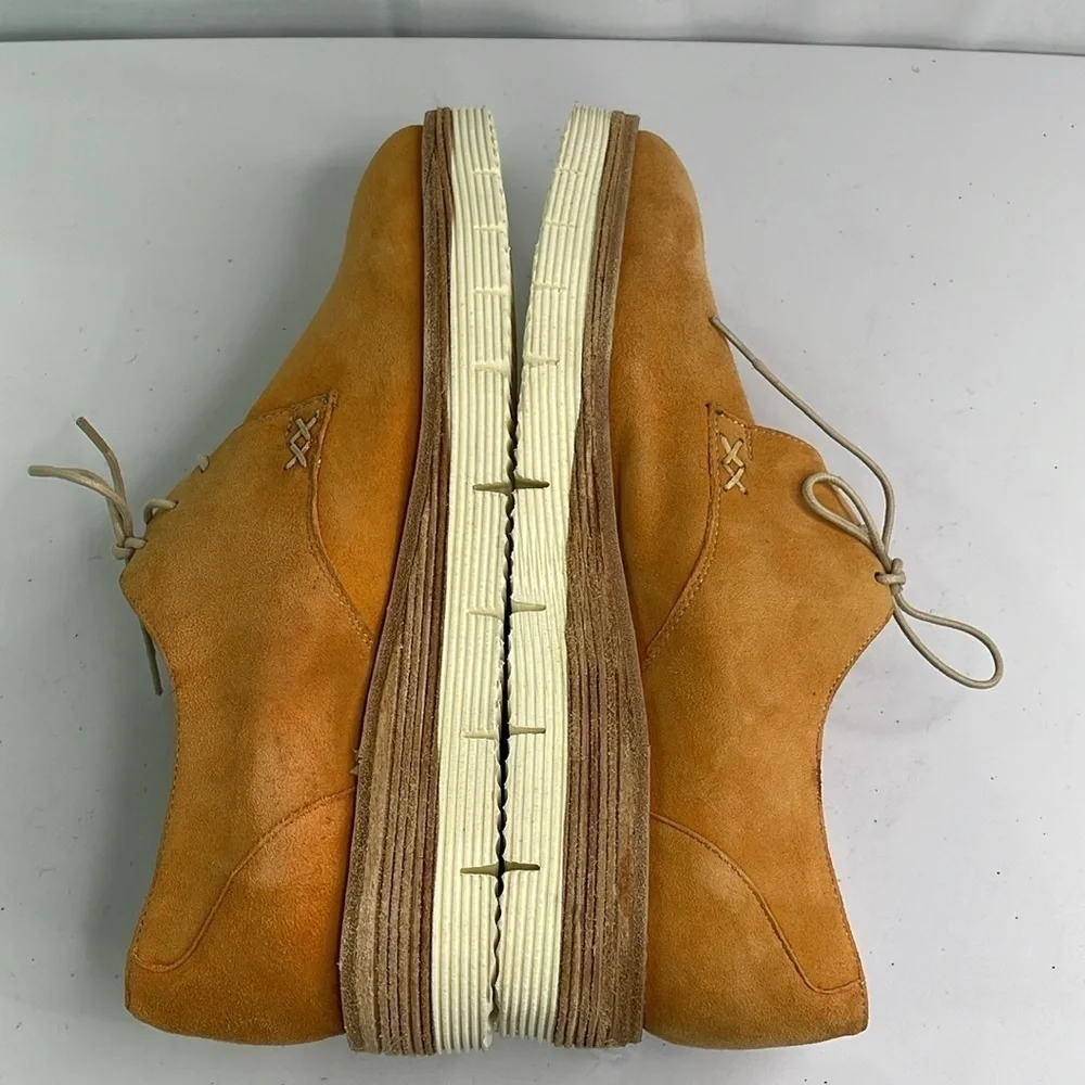 Hardy light orange suede lace up shoes